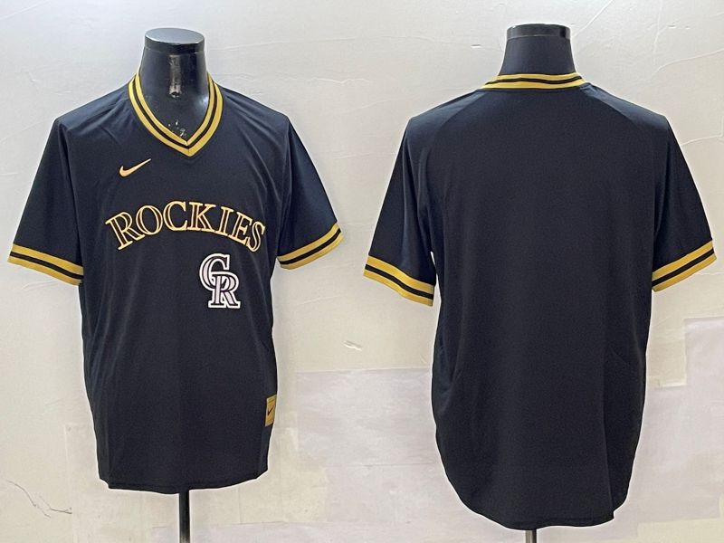 Men Colorado Rockies Blank Black Gold Game 2025 Nike MLB Jersey style 2->cleveland indians->MLB Jersey